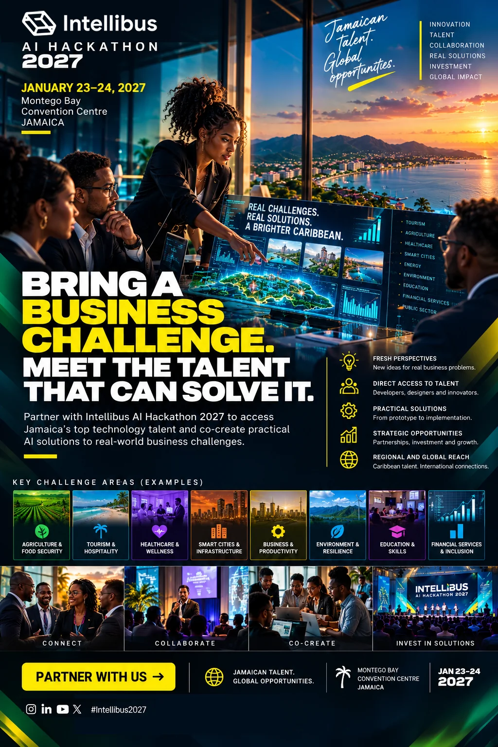 Bring a Business Challenge — Intellibus campaign poster